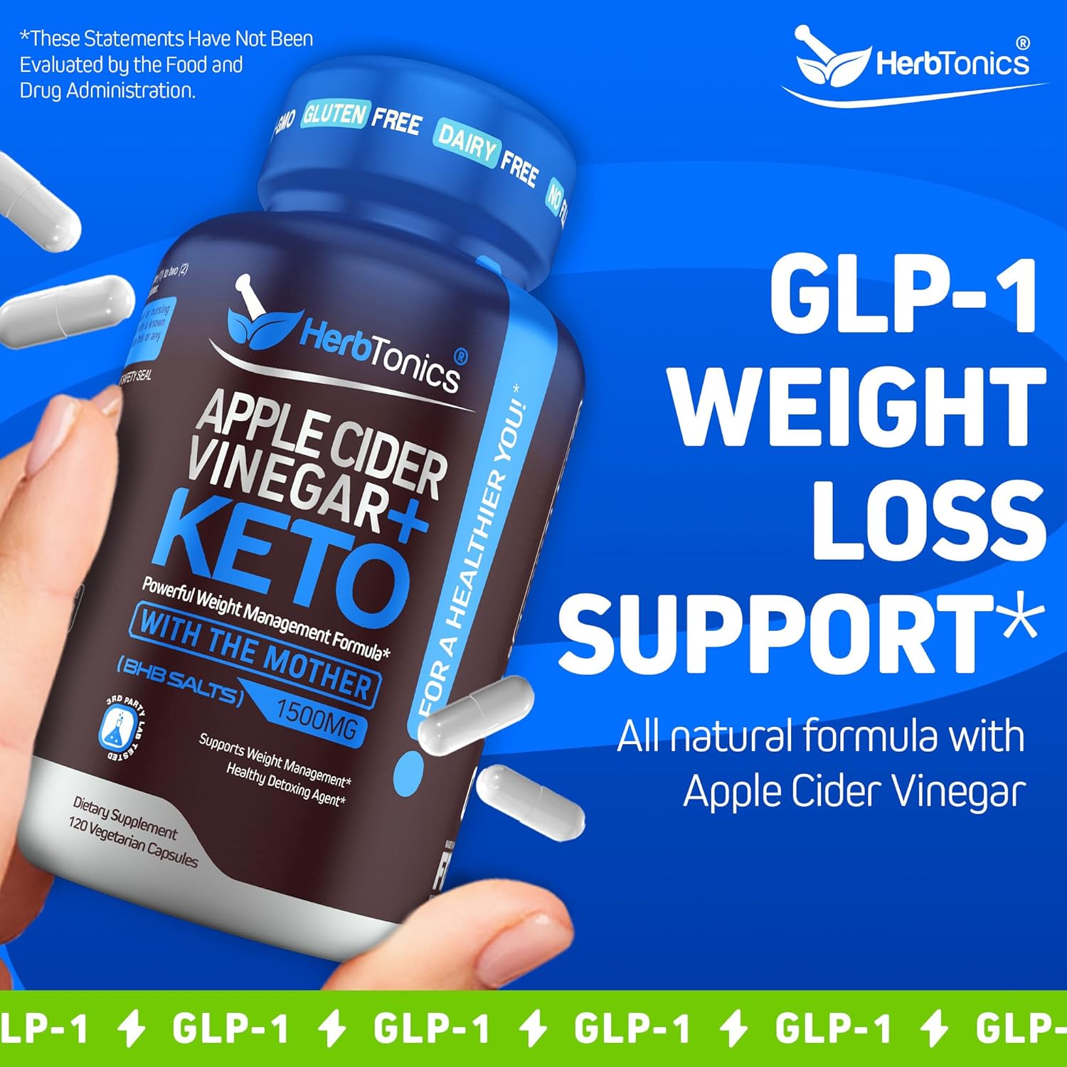 glp 1 and apple cider vinegar Herbtonics Keto Gummies | Digestion & Detox | GLP-1 Support | Sugar Free BHB Advanced Formula for Keto Support - Raw ACV with The Mother Apple Cider Vinegar Gummies Benefits